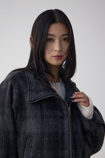 【着丈バリエ】シャギースタンドコート