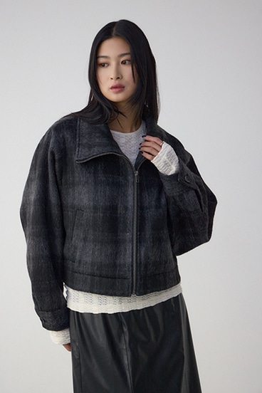 【着丈バリエ】シャギースタンドコート 詳細画像