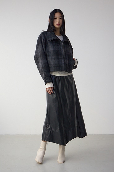 【着丈バリエ】シャギースタンドコート 詳細画像