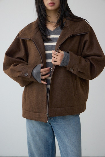 【着丈バリエ】シャギースタンドコート