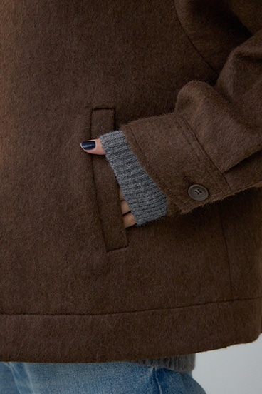 【着丈バリエ】シャギースタンドコート 詳細画像