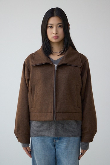 【着丈バリエ】シャギースタンドコート 詳細画像