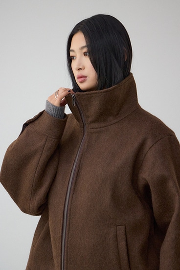 【着丈バリエ】シャギースタンドコート