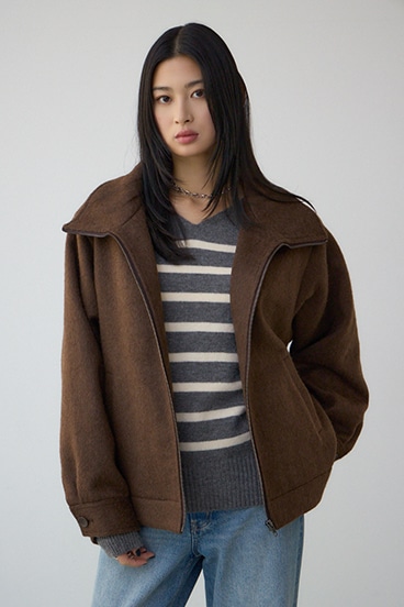 【着丈バリエ】シャギースタンドコート 詳細画像