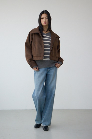 【着丈バリエ】シャギースタンドコート 詳細画像