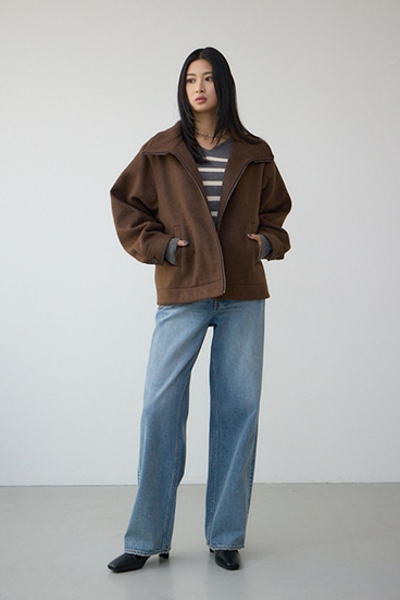 【着丈バリエ】シャギースタンドコート 詳細画像