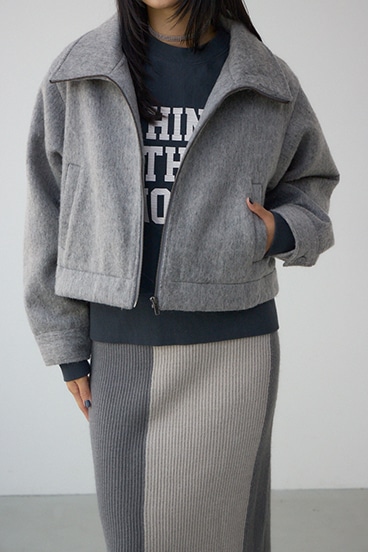 【着丈バリエ】シャギースタンドコート