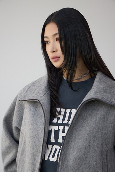 【着丈バリエ】シャギースタンドコート