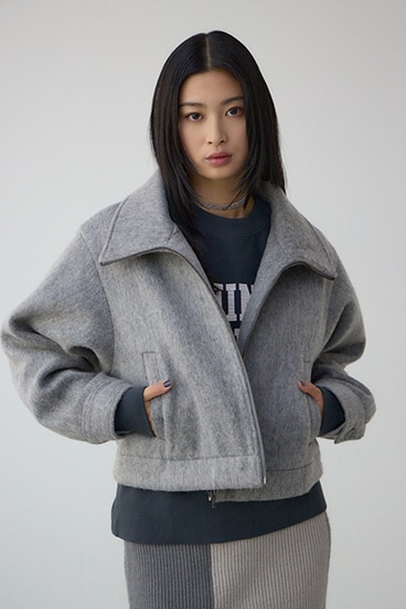 【着丈バリエ】シャギースタンドコート 詳細画像