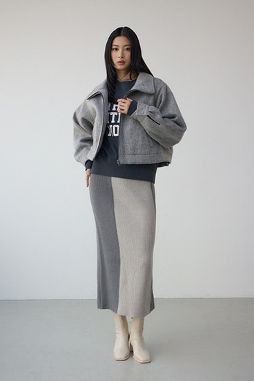 【着丈バリエ】シャギースタンドコート 詳細画像