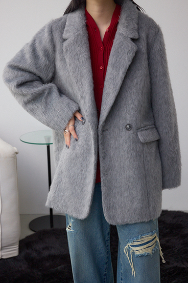 シャギージャケットコート