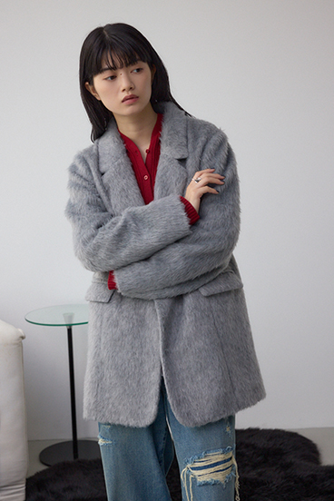 シャギージャケットコート 詳細画像