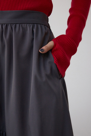 フロントジップフレアスカート 詳細画像