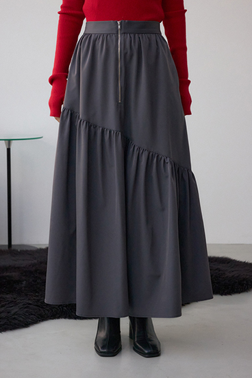 フロントジップフレアスカート 詳細画像