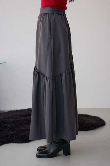 フロントジップフレアスカート 詳細画像