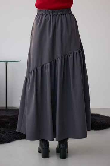 フロントジップフレアスカート 詳細画像