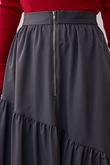フロントジップフレアスカート 詳細画像