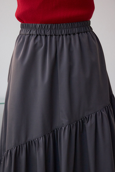 フロントジップフレアスカート 詳細画像