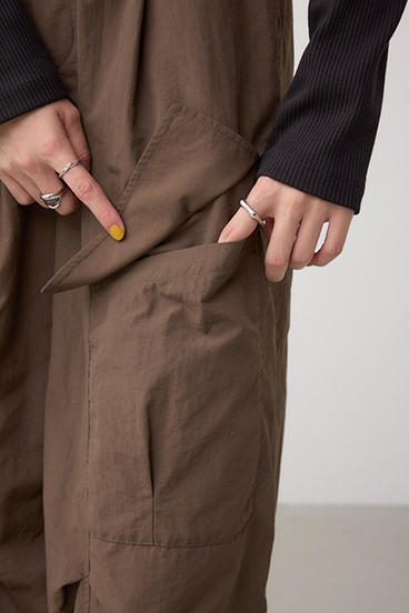 裾ドロストナイロンカーゴポケットパンツ 詳細画像