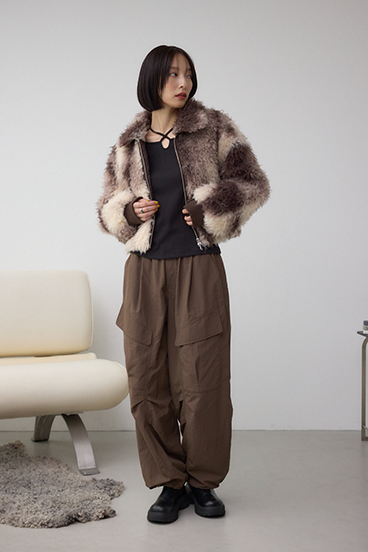 裾ドロストナイロンカーゴポケットパンツ 詳細画像