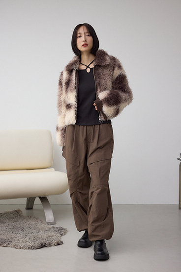 裾ドロストナイロンカーゴポケットパンツ 詳細画像