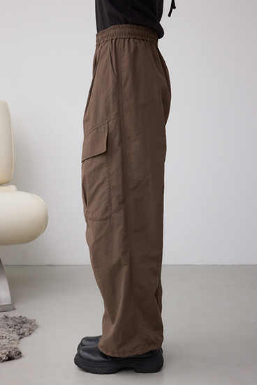 裾ドロストナイロンカーゴポケットパンツ 詳細画像