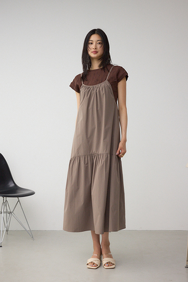 インナーSETフロントギャザーキャミワンピース 詳細画像