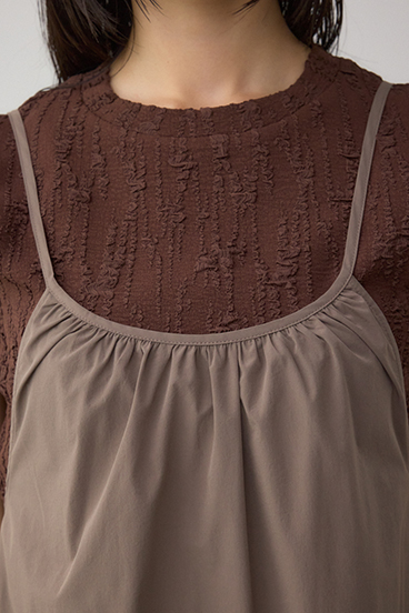 インナーSETフロントギャザーキャミワンピース 詳細画像