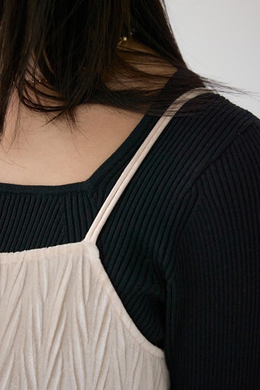 プリーツベロアキャミワンピース 詳細画像