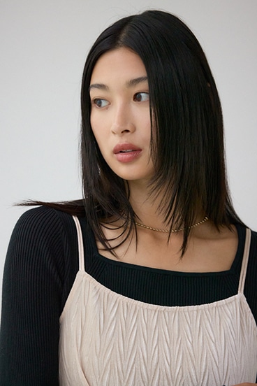 プリーツベロアキャミワンピース