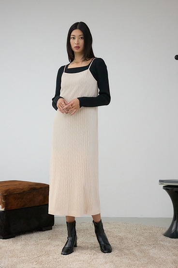 プリーツベロアキャミワンピース 詳細画像