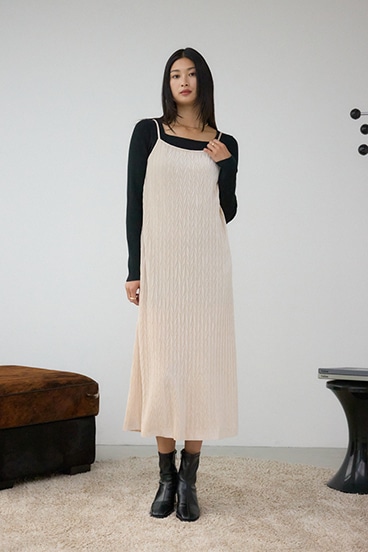 プリーツベロアキャミワンピース 詳細画像