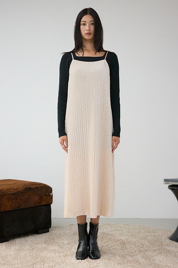 プリーツベロアキャミワンピース 詳細画像