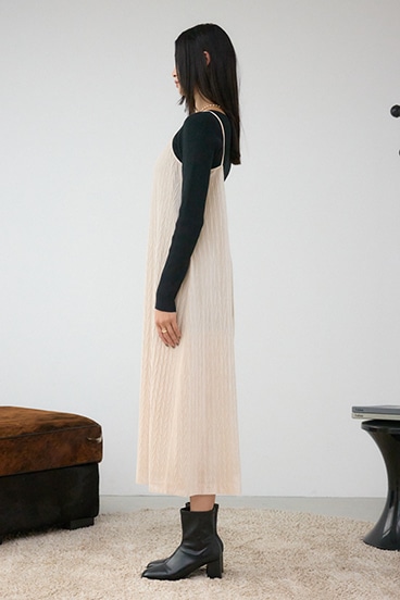 プリーツベロアキャミワンピース 詳細画像