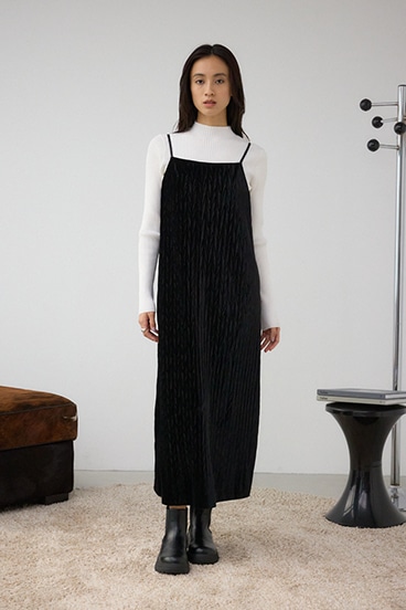 プリーツベロアキャミワンピース 詳細画像