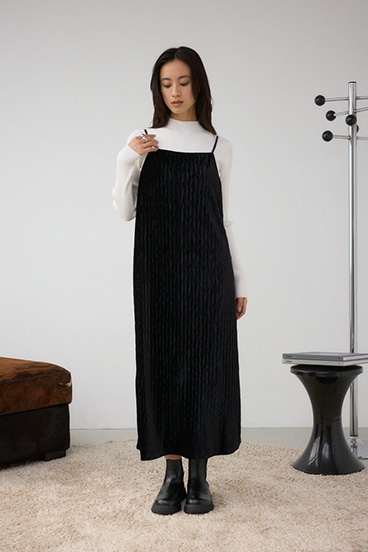 プリーツベロアキャミワンピース 詳細画像