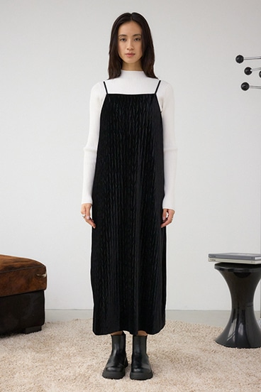 プリーツベロアキャミワンピース 詳細画像