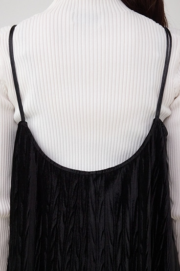 プリーツベロアキャミワンピース 詳細画像