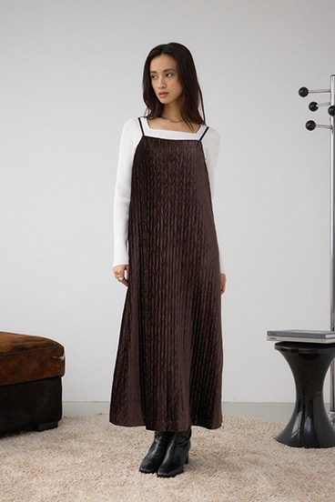 プリーツベロアキャミワンピース 詳細画像