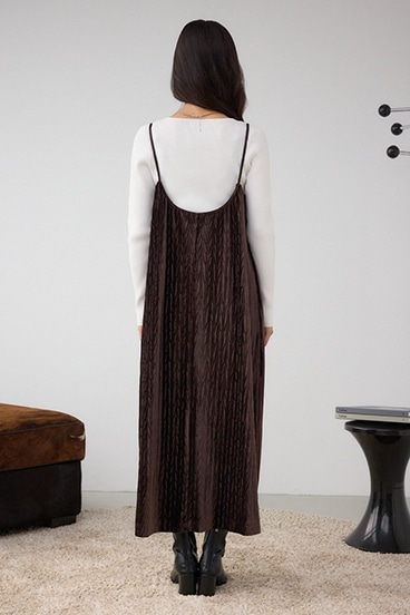 プリーツベロアキャミワンピース 詳細画像
