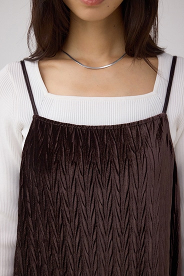 プリーツベロアキャミワンピース 詳細画像