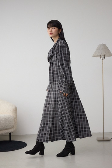 チェックボウタイワンピース 詳細画像