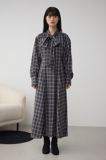 チェックボウタイワンピース 詳細画像
