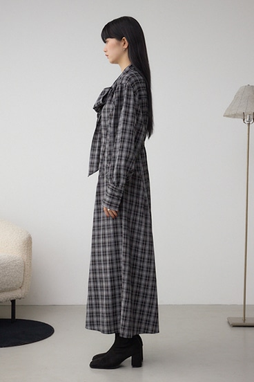 チェックボウタイワンピース 詳細画像