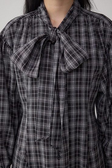 チェックボウタイワンピース 詳細画像