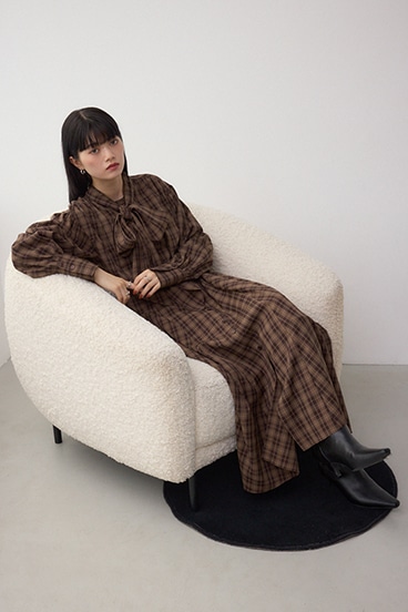 チェックボウタイワンピース 詳細画像