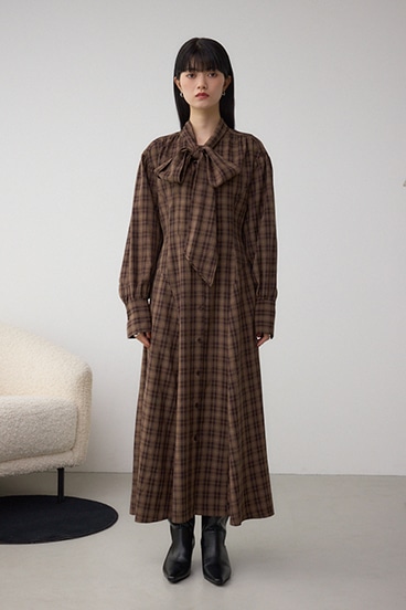 チェックボウタイワンピース 詳細画像