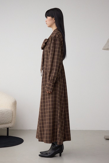 チェックボウタイワンピース 詳細画像