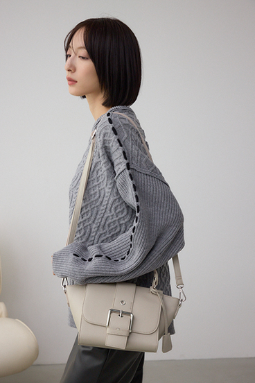 ベルトデザインフラップダイアゴナルバッグ