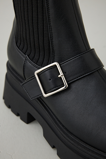 ベルトデザイントラックソールソックスブーツ 詳細画像